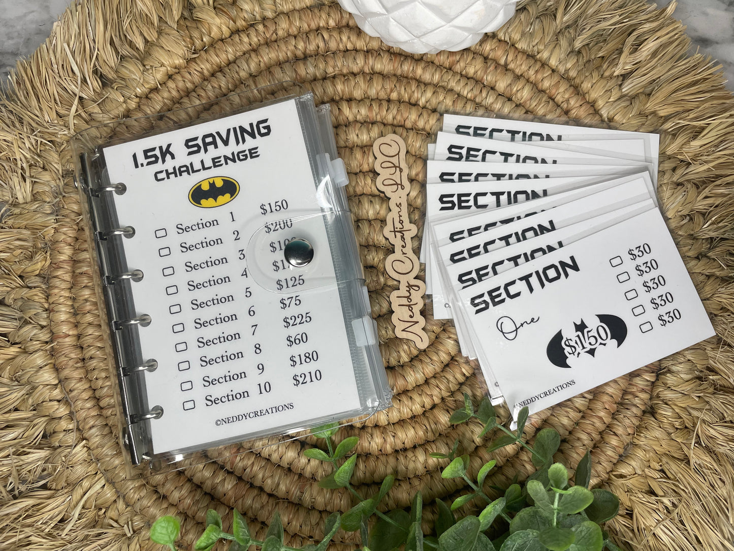 1.5K Saving Challenge Budget Binder-Batman