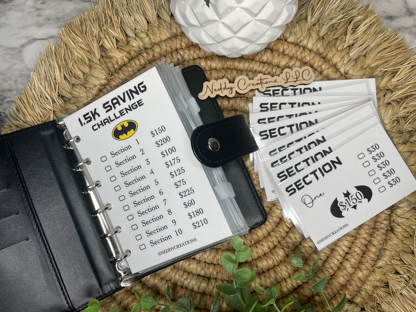 1.5K Saving Challenge Budget Binder-Batman