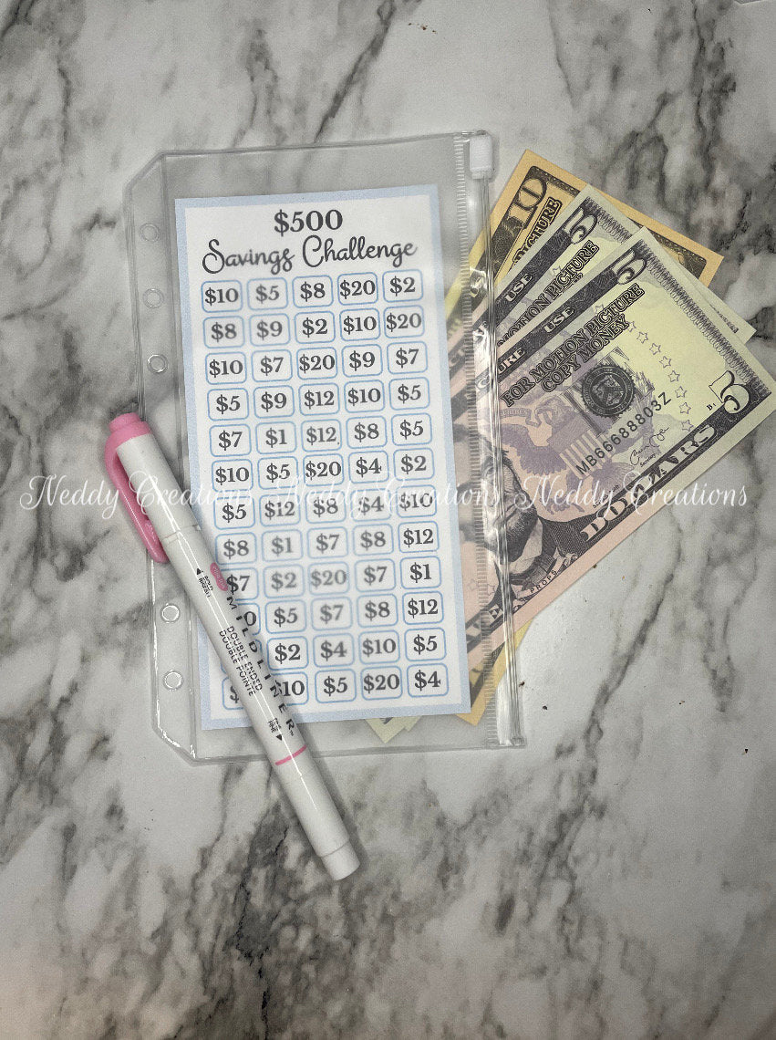 Bundle, Savings Challenge, Savings Challenge Envelopes, Savings Challenge Tracker, Savings Challenge Bundle, 500, 1000, 1500, Laminated