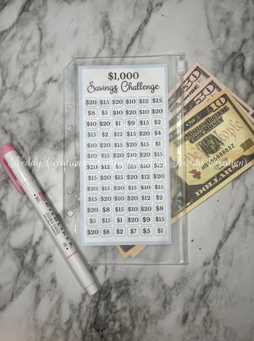 Bundle, Savings Challenge, Savings Challenge Envelopes, Savings Challenge Tracker, Savings Challenge Bundle, 500, 1000, 1500, Laminated
