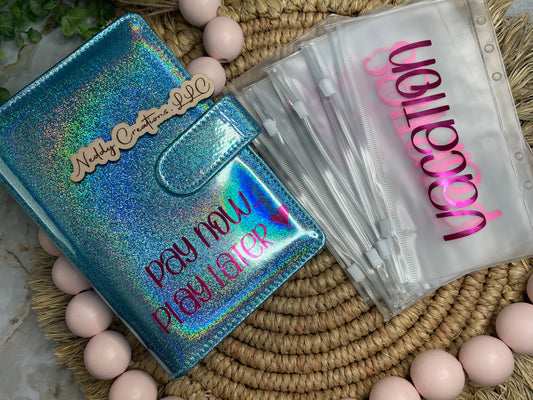 A6 Holographic Glitter Budget Binder