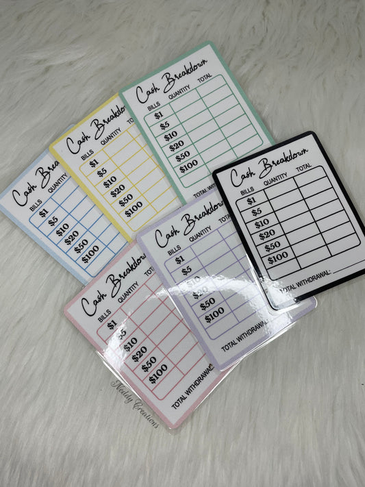 Cash Breakdown Bank Teller Slip