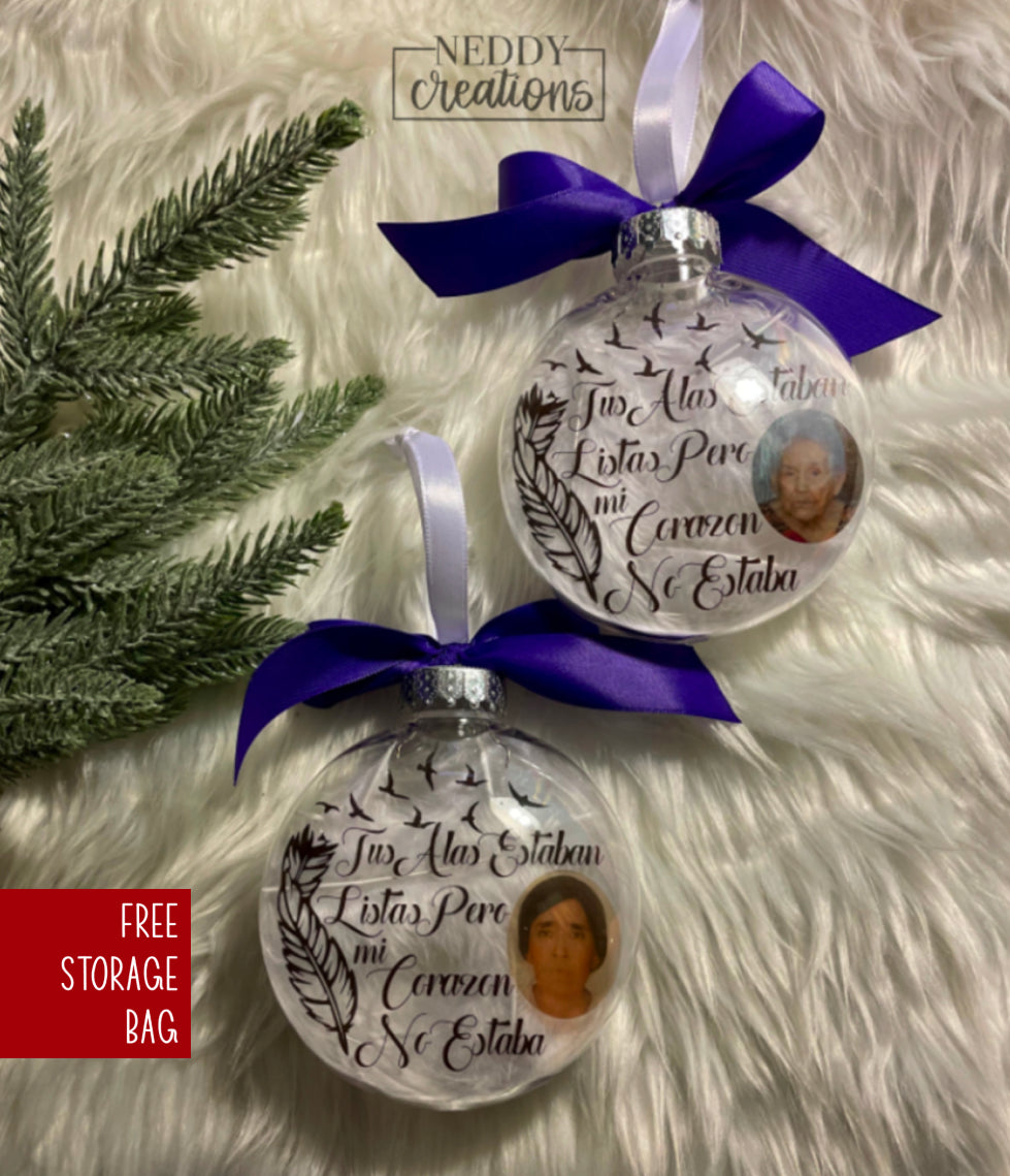 "Tus Alas Estaban Listas" Memorial/Keepsake Ornament in Spanish